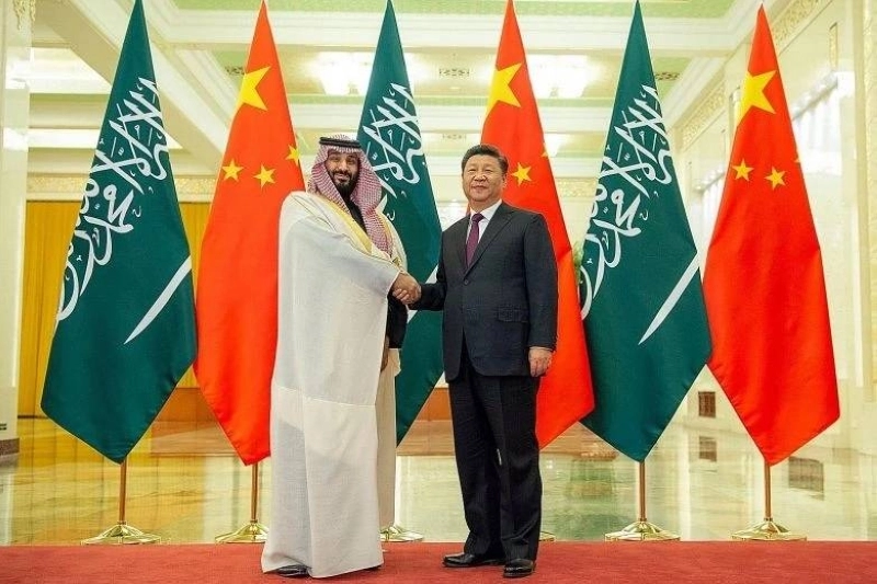 Le prince héritier saoudien Mohamed Ben Salmane avec le président chinois Xi Jinping.