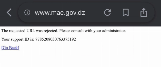 Le site du ministère algérien des Affaires étrangères est à l'image du régime en place à Alger : hors service.