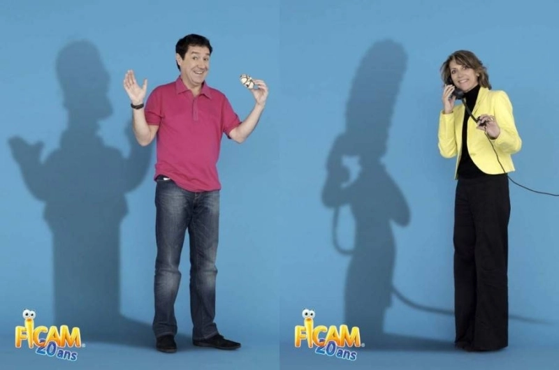 Philippe Pethyieu et Véronique Augerau, voix françaises de Marge et de Homer Simpson.