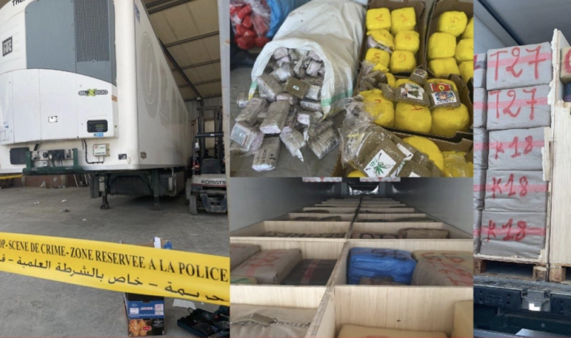 Aperçu d'une partie des quantités de chira saisies