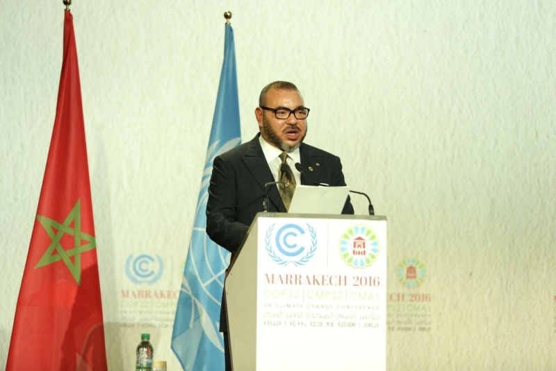 Ph. Archives. Le Roi Mohammed VI prononçant un discours lors de la COP22 tenue à Marrakech en 2016