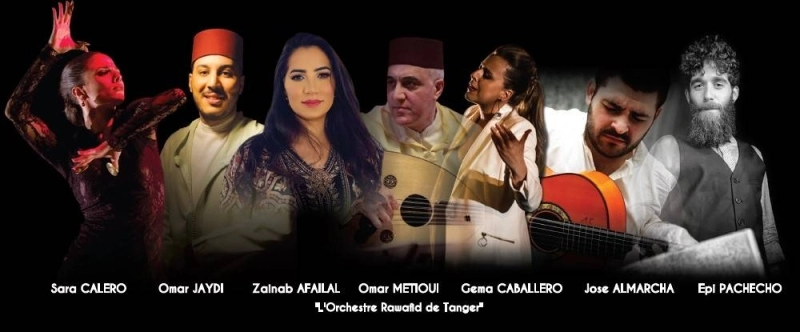Gema Caballero, Zainab Afailal, Sara Calero, José Almarcha et Épi Pacheco. Un spectacle aux couleurs maroco-espagnoles