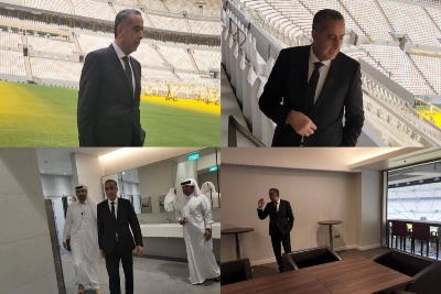 Vues de la visite de Abdellatif Hammouchi au plus grand stade du prochain Mondial