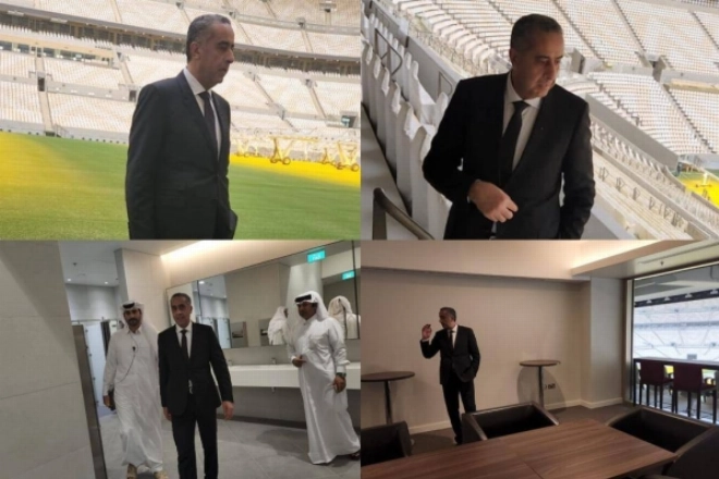 Vues de la visite de Abdellatif Hammouchi au plus grand stade du prochain Mondial