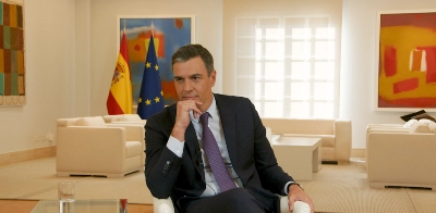 Pedro Sanchez lors de l'entretien de La Vanguardia