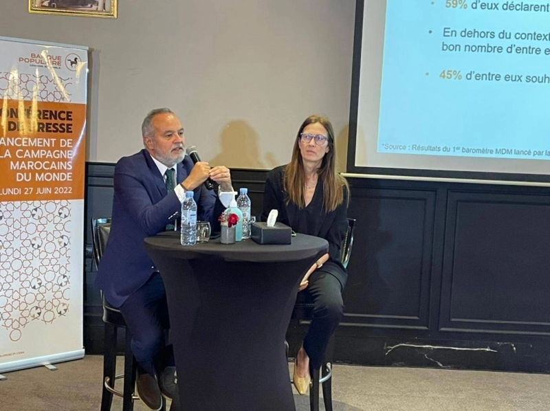 Jalil Sebti, Directeur Général de la banque de détail du groupe Banque Populaire et Soumia Alami Ouali, Directrice Exécutive en charge des MDM au sein de la BP.