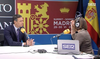 Pedro Sanchez lors de son passage dans l'émission Hoy por Hoy