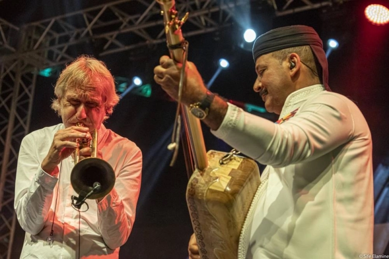 Erik Truffaz et Mâalem Hamid Kasri ont mis le feu sur la scène Casanfa à Jazzablanca 2022©Sife.ElAmine.