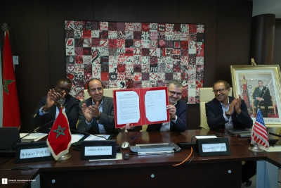 Une vue de la cérémonie de signature de l'accord entre l'UIR et la HMFP