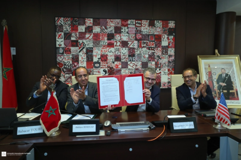 Une vue de la cérémonie de signature de l'accord entre l'UIR et la HMFP