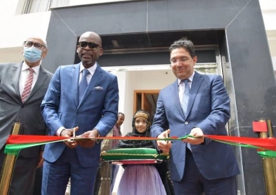 Robert Dussey et Nasser Bourita à l'inauguration du consulat