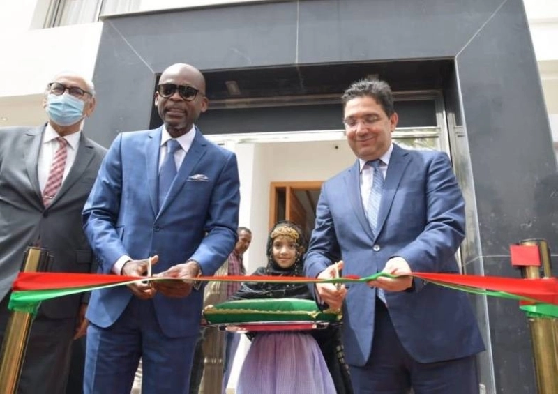 Robert Dussey et Nasser Bourita à l'inauguration du consulat
