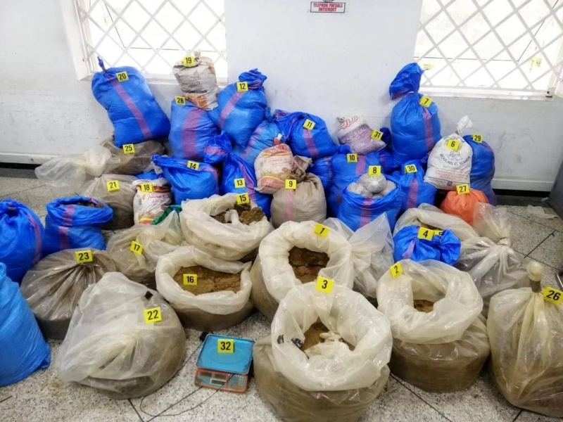 1.350 kg de haschisch étaient entroposés dans un hangar
