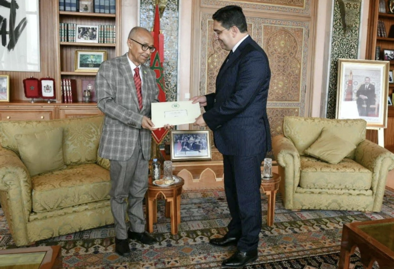 Nasser Bourita recevant Mohamed Caabi El-Yachroutu