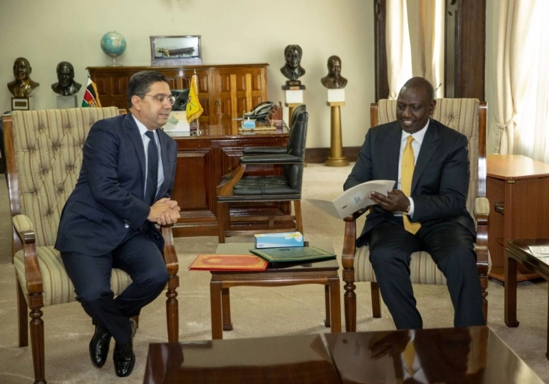 William Ruto recevant le message Royale que lui avait remis Nasser Bourita