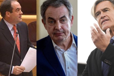 De G. à D. - Bono, Zapatero et Aguilar