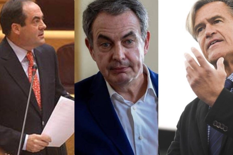 De G. à D. - Bono, Zapatero et Aguilar