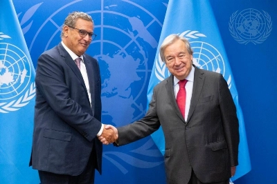 Aziz Akhannouch saluant Antonio Guterres