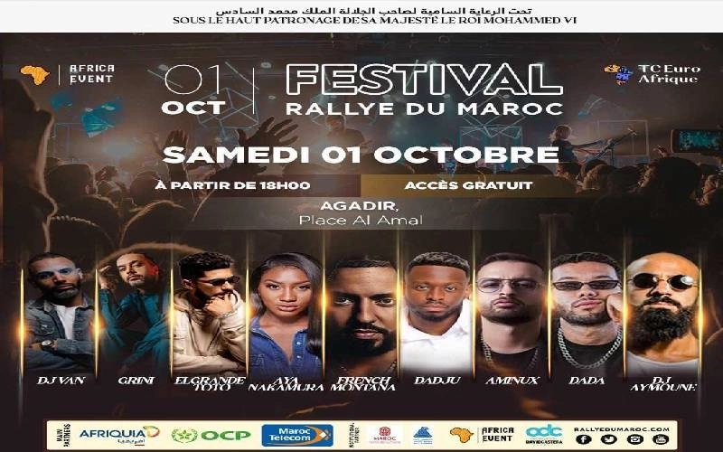Le Festival Rally du Maroc 2022 accueillera le 1er et 3 octobre à Agadir et Laâyoune plusieurs artistes...