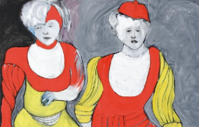 Artiste voyageur de nuit, 2003. Huile sur toile, 200 x 177 cm Collection Fondation Alliances