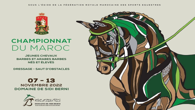 La 7e édition du Championnat du Maroc des Jeunes Chevaux aura lieu du 8 au 13 novembre 2022, au Domaine de Sidi Berni, près de Rabat.