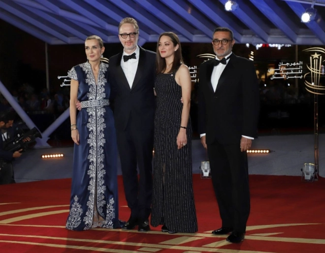 Melita Toscan du PLantier, James Gray, Marion Cotillard et Faiçal Laraichi. Photo Khalid Chouri.