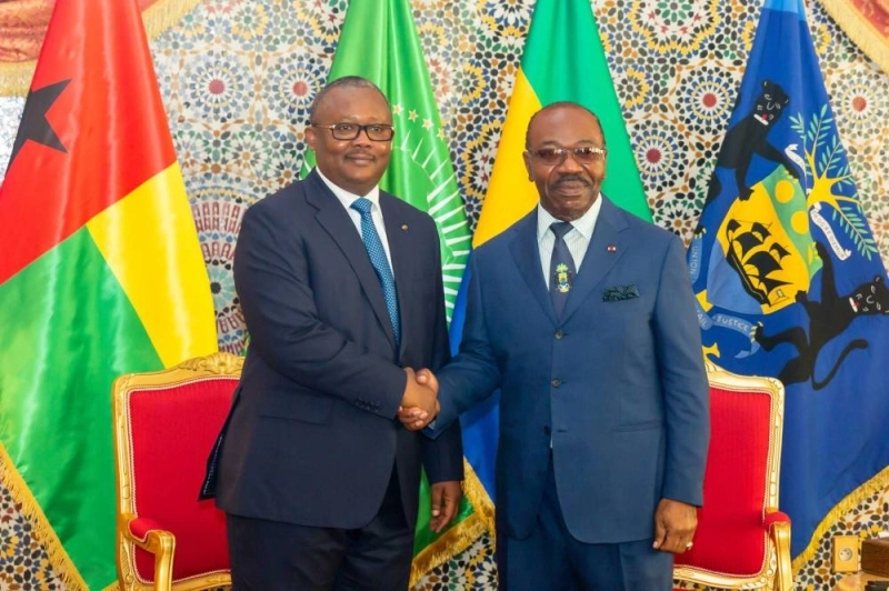 Ali Bongo Ondimba et son homologue de la Guinée-Bissau, le général Umaro Sissoco Embaló