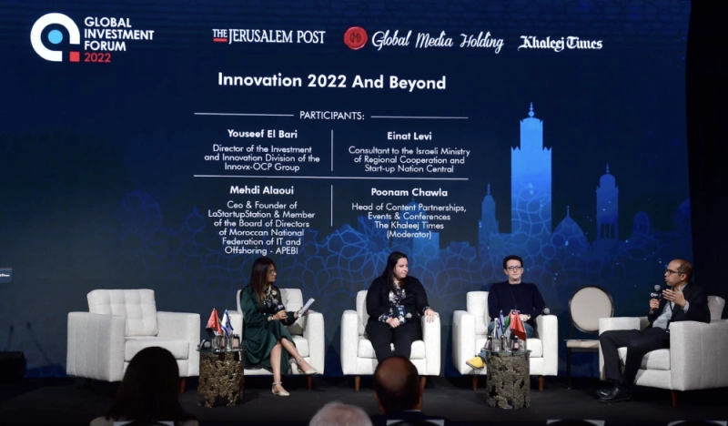 Youssef El Bari, directeur de l’investissement et de l’innovation au sein d'Innov'x présentant cette nouvelle filiale du Groupe OCP aux participants au Global Investment Forum.