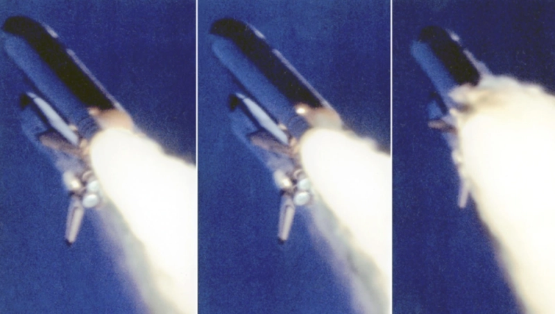 Ces images montrent la désintégration en 1986 du vaisseau spatial américain Challenger ayant causé l'une des plus sinistres catastrophes spatiales.