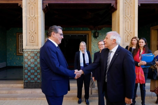 Aziz Akhannouch accueillant Josep Borrell