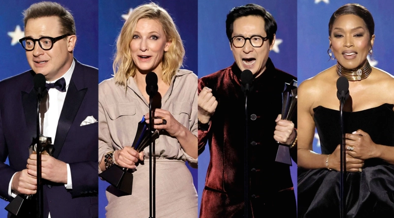 Brendan Fraser, Cate Blanchett, Ke Huy Quan et Angela Bassett, vainqueurs des Critics Choice Awards.