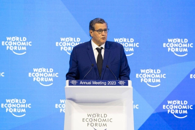 Aziz Akhannouch s'exprimant au Forum de Davos