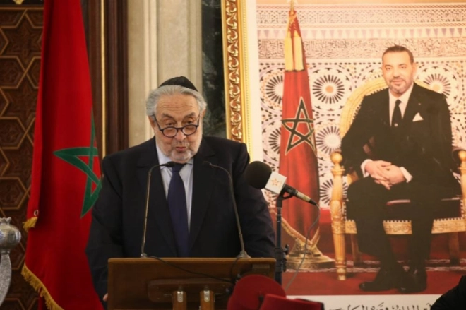 Le Secrétaire général du CCIM, Serge Berdugo, s’exprimant lors de la commémoration de la Journée internationale pour la mémoire des victimes de l’Holocauste.