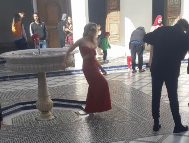 Shakira lors du tournage d'un campagne publicitaire à Marrakech.