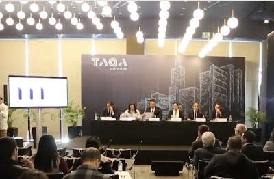 Le Top management de Taqa Morocco présentant les résultats 2022 de Groupe et sa stratégie 2030