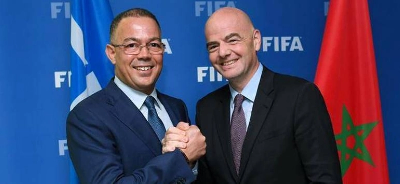 Gianni Infantino avec Fouzi Lakjaa le président de la FRMF