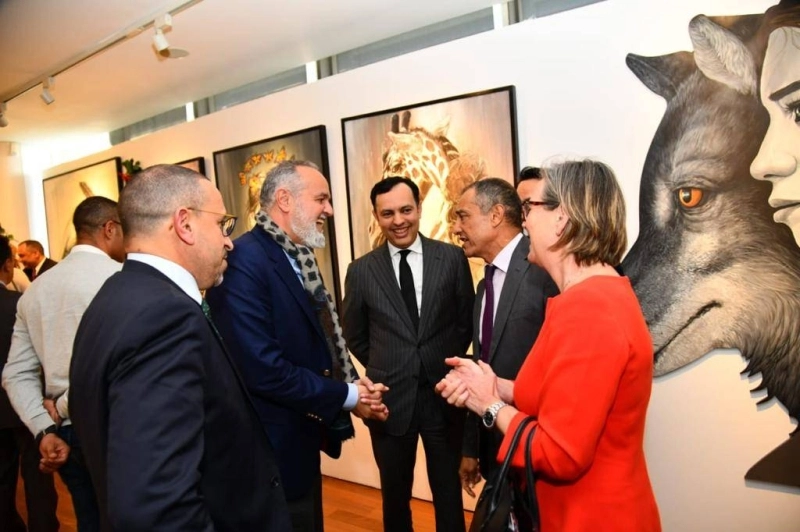 Jalil Sebti, DG de la Banque Commerciale du groupe BCP lors du vernissage de l'exposition Hymne à la nature.