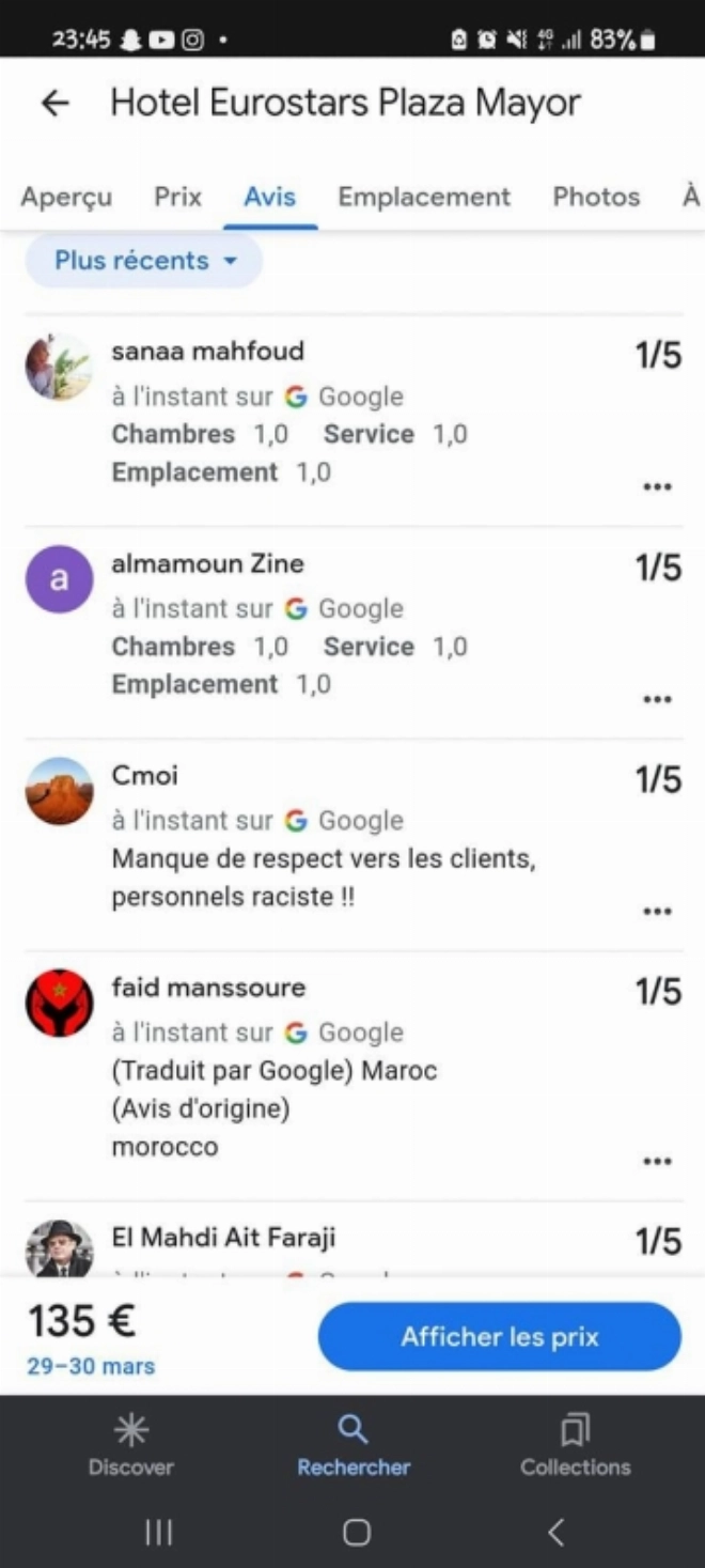 Des appréciations négatives