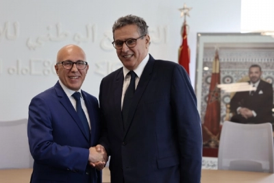 Aziz Akhannouch recevant Éric Ciotti