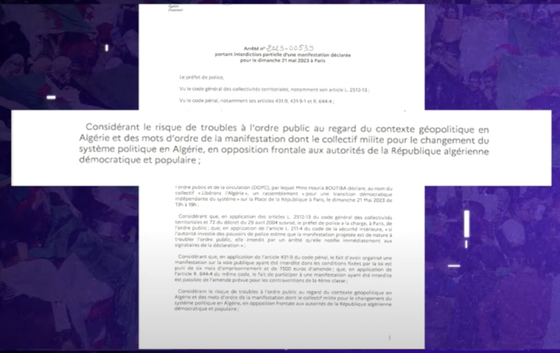 La lettre de la préfecture prise sur la chaîne Canal 22