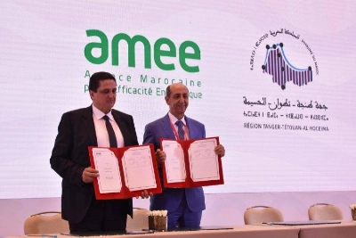 Omar Moro, président de la région de Tanger-Tétouan-Al Hoceima et Mohamed Benyahya directeur général de l'AMEE.