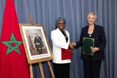Nezha Hayat, Présidente de l’AMMC, et Edna Augusta Dos Santos Nunda Barbosa De Mascarenhas, Présidente par intérim de CMC Angola