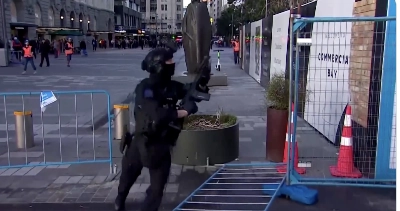 Vue de l'intervention policière après la fusillade