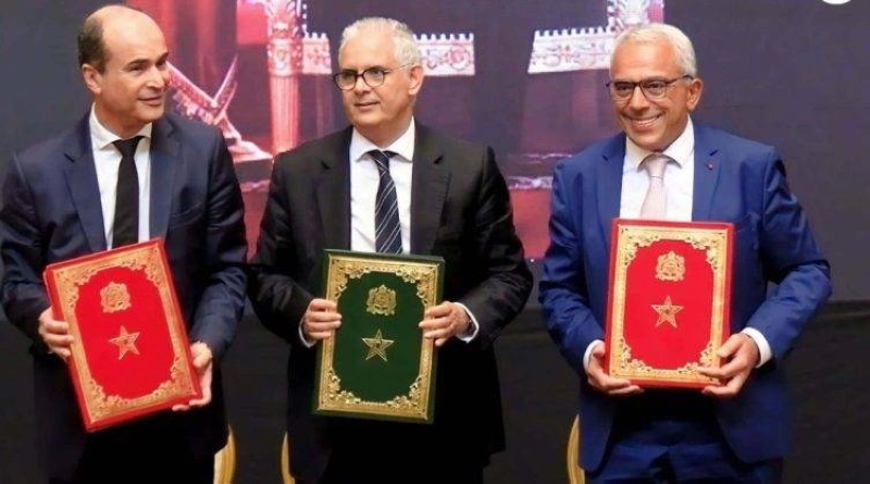 Said Ahmidouch, Wali de la région Casablanca-Settat, Nizar Baraka, ministre de l’équipement et de l’eau et Abdelattif Maâzouz, président du conseil de la région de Casablanca-Settat,