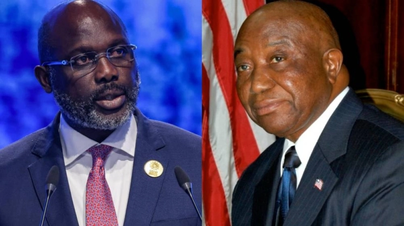 Le président George Weah et l’opposant Joseph Boakai