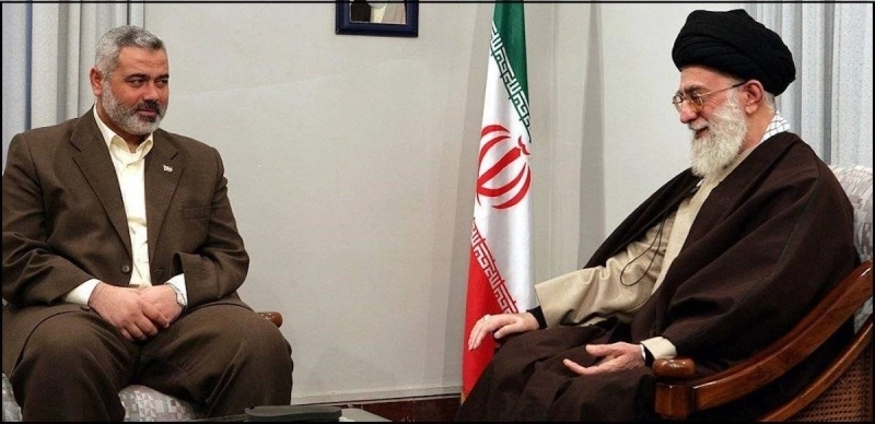 Le "guide suprême" de l'Iran et le "chef " du Hamas. L'Iran utilise ses proxies pour ses propres intérêts politiques.