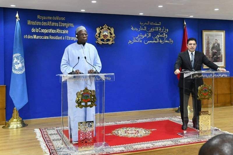 Abdoulaye Bathily et Nasser Bourita. Mention pour le rôle du Maroc en Libue