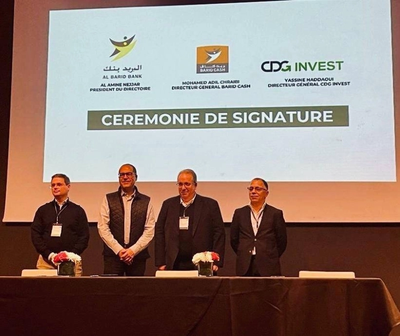 Al Barid Bank, Barid Cash et CDG Invest unissent leurs forces pour favoriser le développement Fintech au Maroc.