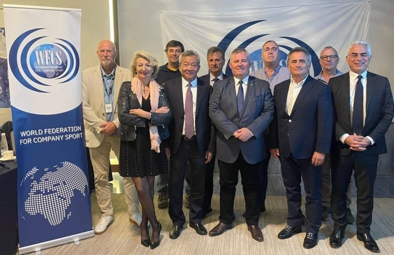 Assemblée générale de la Fédération Mondiale du Sport d’Entreprise (World Federation - 8 Décembre 2023 à León au Mexique. Tout à fait à droite, Younes El Mechrafi