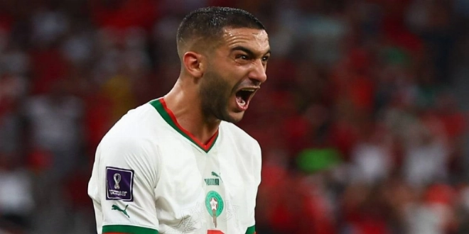Hakim Ziyech lors du match Maroc-Zambie. CAN 2023
